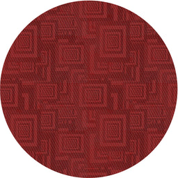 Round Machine Washable Transitional Fire Red Rug, wshpat3374