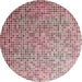 Round Patterned Brown Red Novelty Rug, pat3375