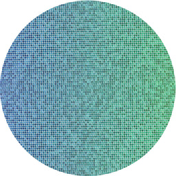 Round Patterned Dark Cyan Green Novelty Rug, pat3376