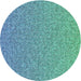 Round Patterned Dark Cyan Green Novelty Rug, pat3376