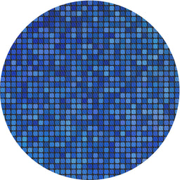 Round Machine Washable Transitional Blue Rug, wshpat3377