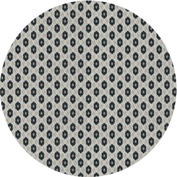 Round Patterned Light Black Novelty Rug, pat337