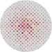 Round Patterned Off-White Novelty Rug, pat3381