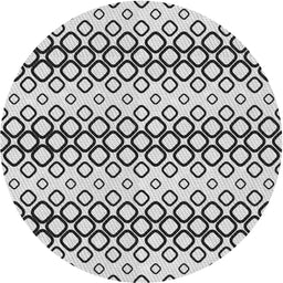 Round Machine Washable Transitional White Smoke Rug, wshpat3384