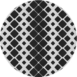 Round Machine Washable Transitional Midnight Gray Rug, wshpat3385