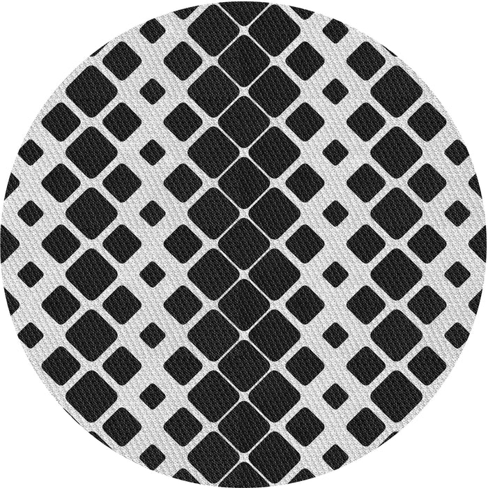 Round Machine Washable Transitional Midnight Gray Rug, wshpat3385