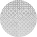 Round Patterned Gunmetal Gray Novelty Rug, pat3386