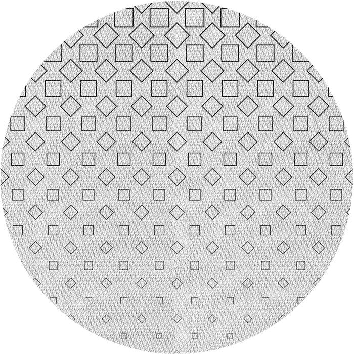 Round Machine Washable Transitional Gunmetal Gray Rug, wshpat3386