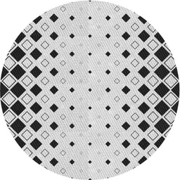 Round Patterned Carbon Gray Novelty Rug, pat3387