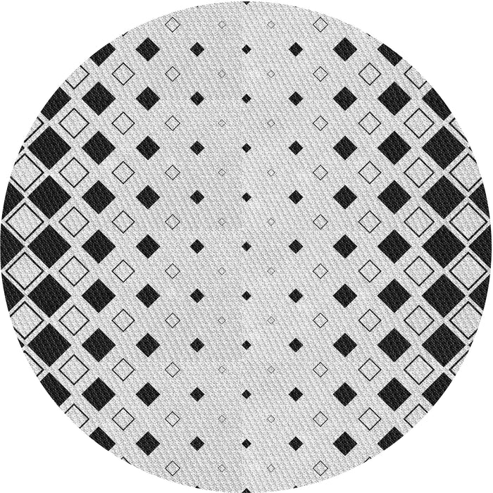 Round Patterned Carbon Gray Novelty Rug, pat3387