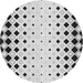 Round Patterned Carbon Gray Novelty Rug, pat3387