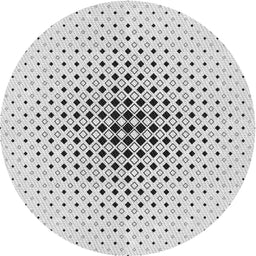 Round Machine Washable Transitional Grey Gray Rug, wshpat3389