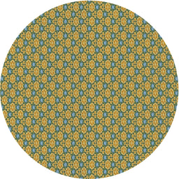 Round Patterned Antique Bronze Green Novelty Rug, pat338