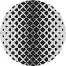 Round Patterned Charcoal Black Novelty Rug, pat3396