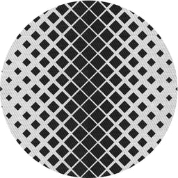 Round Machine Washable Transitional Charcoal Black Rug, wshpat3396