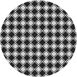 Round Machine Washable Transitional Midnight Gray Rug, wshpat3397