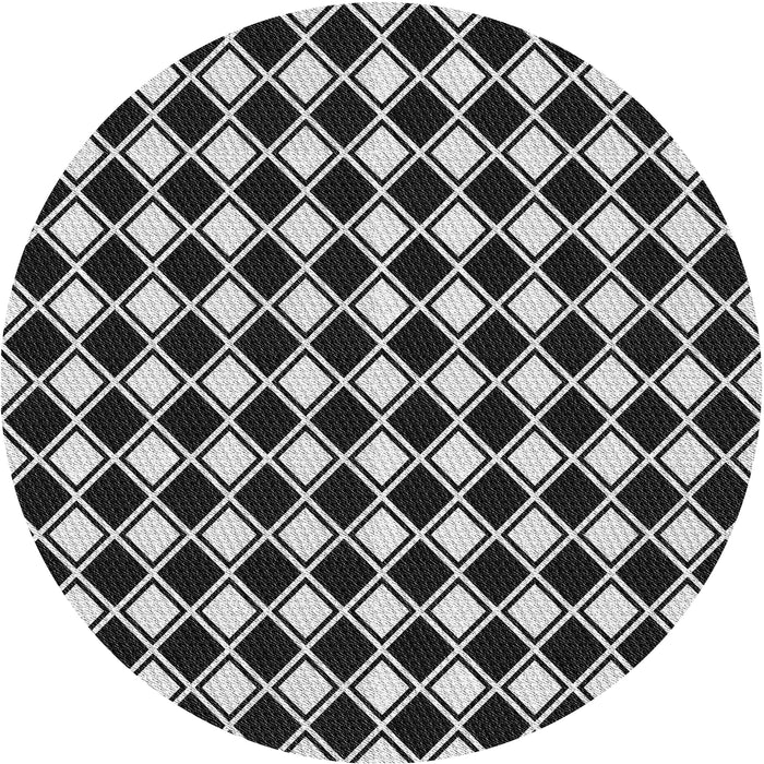 Round Patterned Mid Gray Novelty Rug, pat3397