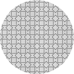 Round Patterned Gray Novelty Rug, pat3398