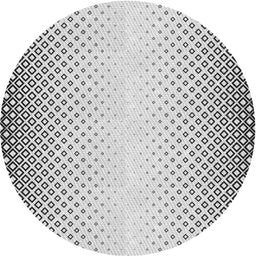 Round Machine Washable Transitional White Smoke Rug, wshpat3401