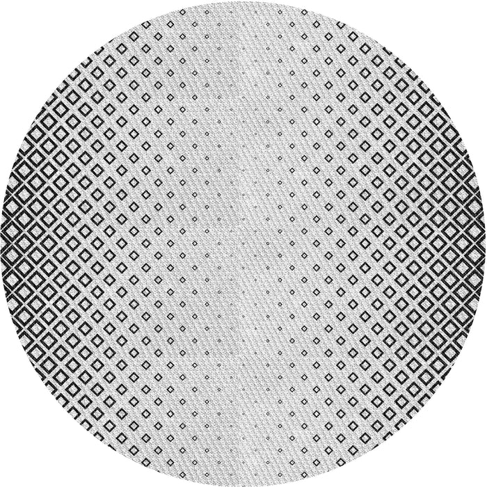Round Machine Washable Transitional White Smoke Rug, wshpat3401