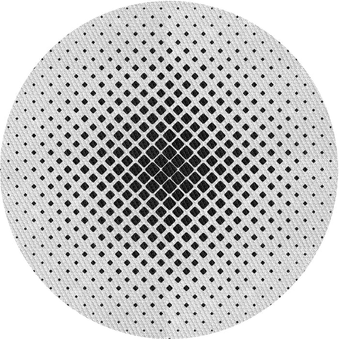 Round Machine Washable Transitional White Smoke Rug, wshpat3404