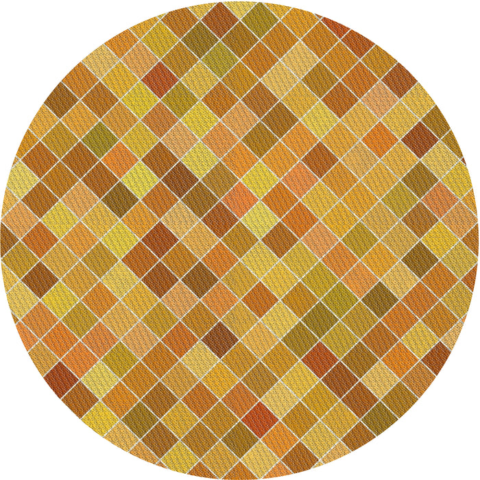 Round Machine Washable Transitional Sedona Brown Rug, wshpat3405