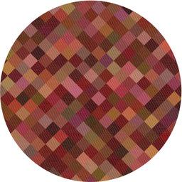 Round Machine Washable Transitional Orange Rug, wshpat3406