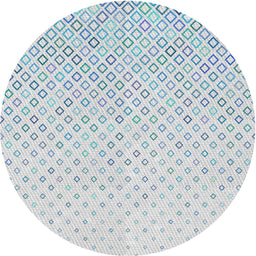 Round Machine Washable Transitional Water Blue Rug, wshpat3407