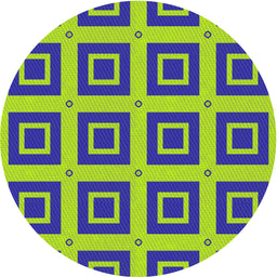 Round Patterned Yellow Green Modern Rug, pat3410