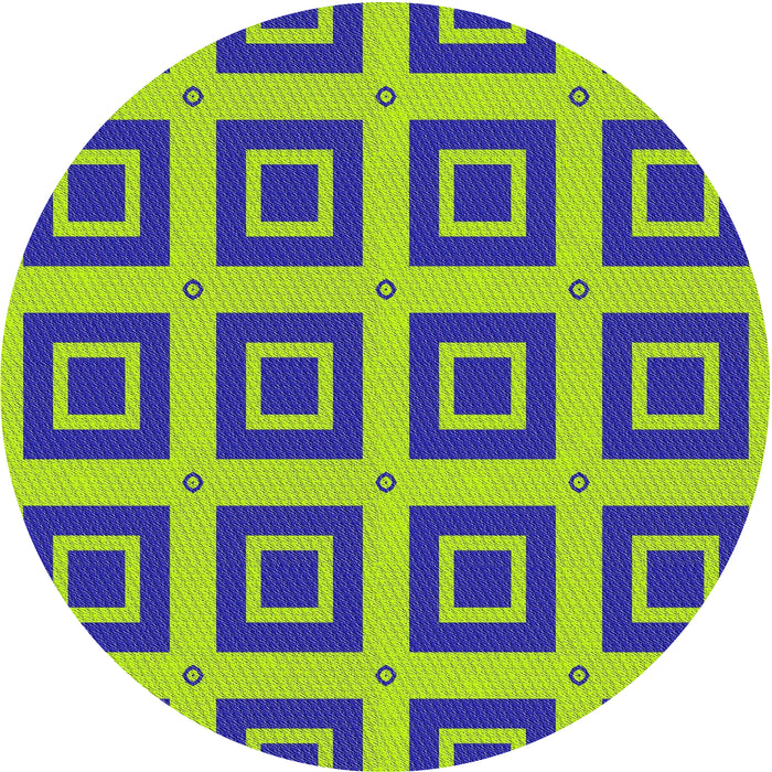 Round Machine Washable Transitional Green Yellow Green Rug, wshpat3410