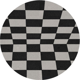 Round Patterned Mid Gray Novelty Rug, pat3414