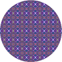Round Patterned Bright Purple Novelty Rug, pat341