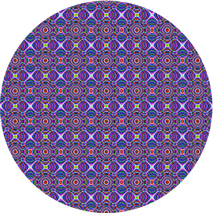 Round Machine Washable Transitional Bright Purple Rug, wshpat341