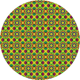 Round Patterned Maroon Purple Novelty Rug, pat342