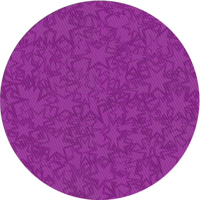 Round Patterned Dark Violet Purple Abstract Machine Washable Rug, wshpat3433