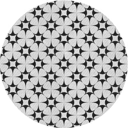 Round Patterned Ash Gray Novelty Rug, pat3438