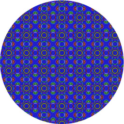 Round Patterned Azure Blue Novelty Rug, pat343