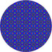 Round Patterned Azure Blue Novelty Rug, pat343