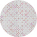 Round Machine Washable Transitional White Smoke Rug, wshpat3440