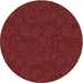 Round Patterned Crimson Red Novelty Rug, pat3441