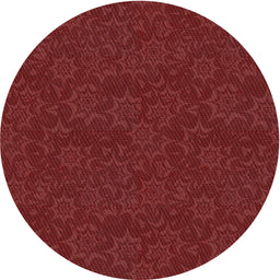 Round Machine Washable Transitional Crimson Red Rug, wshpat3441