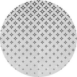 Round Machine Washable Transitional White Smoke Rug, wshpat3443