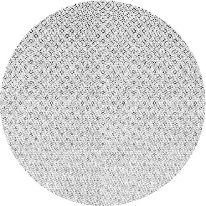 Round Patterned Off-White Novelty Rug, pat3447