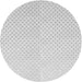 Round Machine Washable Transitional White Smoke Rug, wshpat3447