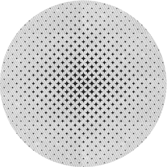 Round Patterned Off-White Novelty Rug, pat3448