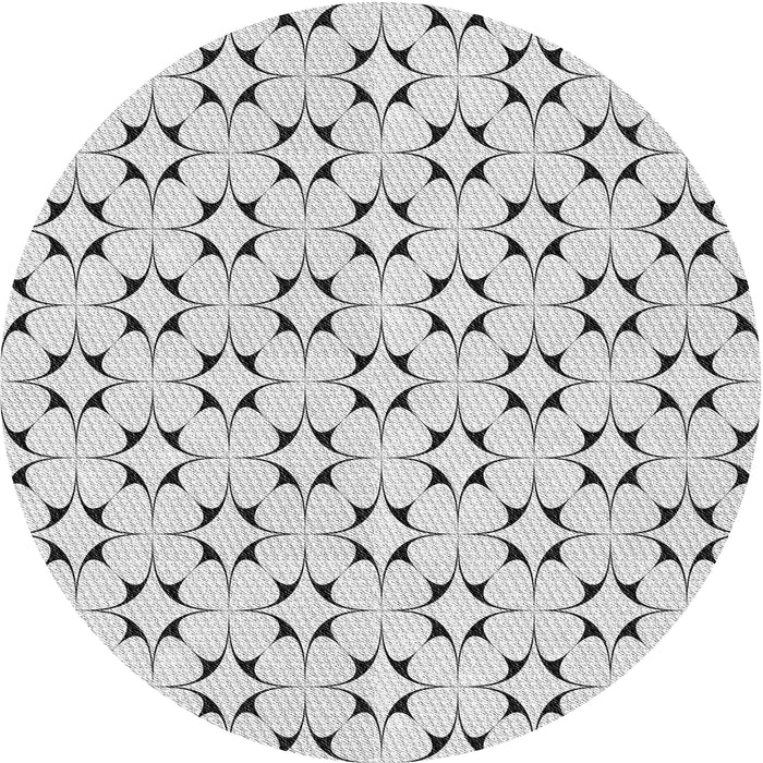 Round Patterned Gray Novelty Rug, pat3450