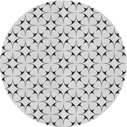 Round Machine Washable Transitional Grey Gray Rug, wshpat3450