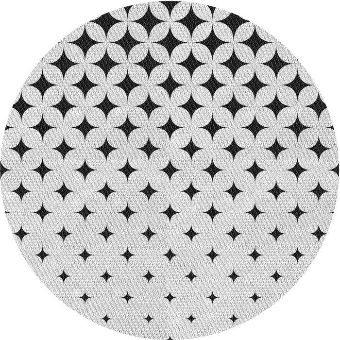 Round Patterned Off-White Novelty Rug, pat3452