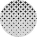 Round Patterned Off-White Novelty Rug, pat3452