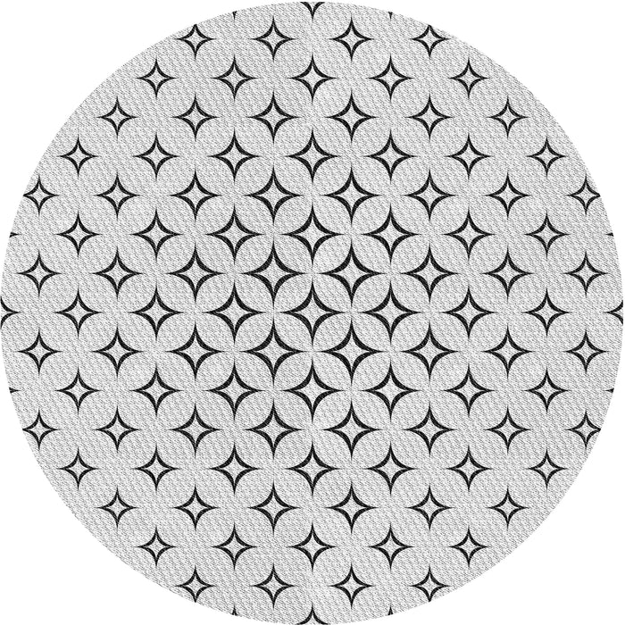 Round Machine Washable Transitional Grey Gray Rug, wshpat3453